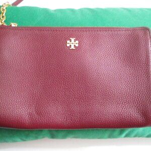 TORY BURCH BURGANDY CROSS BODY PURSE